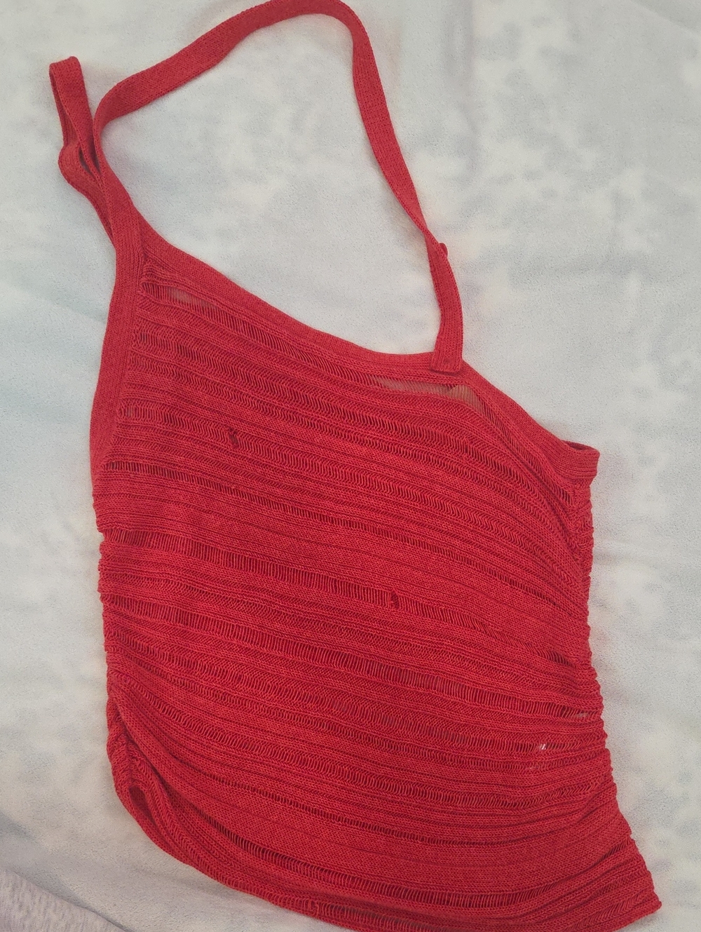 Anthropologie Red Ribbed Knit Bandeau Cami